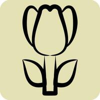 Symbol Tulpe. verbunden zu Truthahn Symbol. Hand gezeichnet Stil. einfach Design editierbar. einfach Illustration vektor