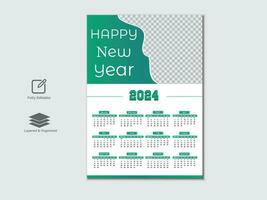 kreativ modern 2024 ny år kalender design vektor