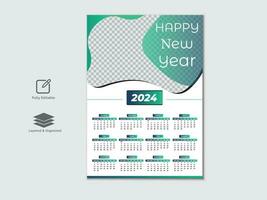 kreativ modern 2024 Neu Jahr Kalender Design vektor