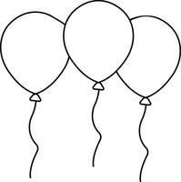 ballonger ikon uppsättning vektor design. fest och firande linje ikon design