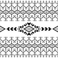 etnisk geometrisk bakgrund. sömlös samtida mönster i pixel stil. aztec navajo och inföding amerikan motiv. svart och vit. design för tyg, textil, prydnad, utskrift, interiör, matta. vektor
