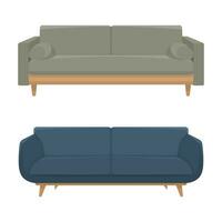 platt design soffa olika former. vektor illustration