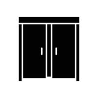 gleiten Tür Symbol. einfach solide Stil. gleiten, Tür, Eingang, Konstruktion, Zimmer, Haus, Zuhause Innere Konzept. Silhouette, Glyphe Symbol. Vektor Illustration isoliert.