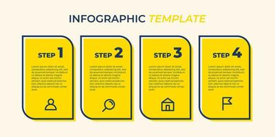 Vektor-Infografik-Designvorlage mit 4 Optionen oder Schritten vektor