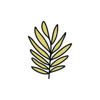 Vektor Illustration von Blätter mit Umriss. Hand gezeichnet Blatt Logo Symbol.