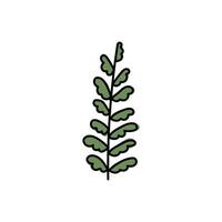 vektor illustration av löv med översikt. hand dragen blad logotyp symbol.