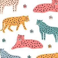 Muster bunt Leopard. Vektor Illustration