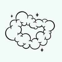 Comic Wolken, Karikatur Vektor Wolken im Linie Stil isoliert auf Licht Hintergrund. Vektor Illustration