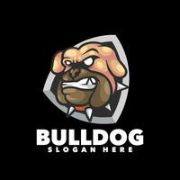 Bulldogge Schild Maskottchen Logo zum Spielen und Sport vektor