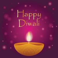 Gruß Karte glücklich Diwali indisch Festival von Beleuchtung mit Diya - - traditionell Öl Lampe vektor