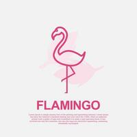 översikt flamingo vektor design logotyp mall