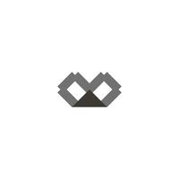 Brief m Dreieck geometrisch Pixel Logo Vektor