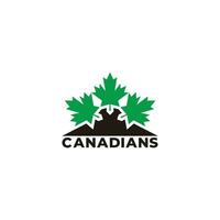 kanadensisk grön blad berg logotyp vektor