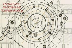 mekanisk teknik ritningar på ljus bakgrund. fräsning maskin slända. teknisk design. omslag. plan. vektor