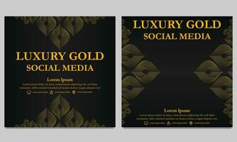 Luxus golden Blumen- Sozial Medien Post Vorlage vektor