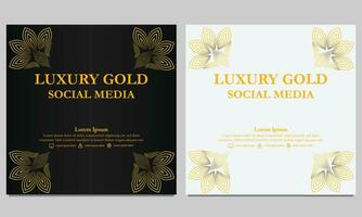 golden Blumen- Sozial Medien Vorlage. geeignet zum Sozial Medien Post, Netz Banner, Startseite und Karte vektor