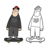 Vektor Illustration von Karikatur Skater auf Skateboard.