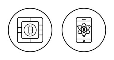 Bitcoin Chip und Handy, Mobiltelefon Symbol vektor