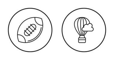 varm luft baloon och fotboll ikon vektor