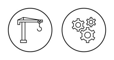 Kran und Getriebe Symbol vektor