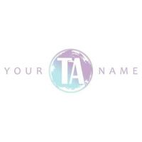 ta Initiale Logo Aquarell Vektor Design