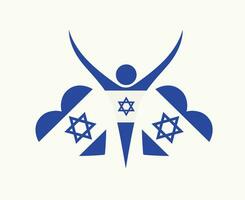 Israel hjärta flagga emblem symbol abstrakt vektor illustration design