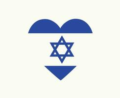 Israel flagga emblem hjärta mitten öst Land ikon vektor illustration abstrakt design element