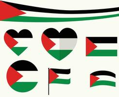 palestina flagga emblem samling band mitten öst Land ikon vektor illustration abstrakt design element