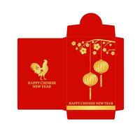 kinesisk ny år röd kuvert platt ikon. vektor