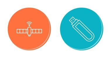 Satellit und USB Fahrt Symbol vektor