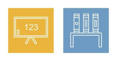 Klassenzimmer Tafel und Bücherstand Symbol vektor