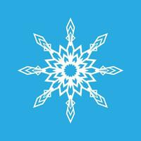 Vektor Illustration. Weiß Schneeflocke Symbol auf ein Blau Hintergrund. Winter