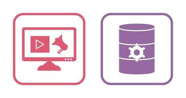digital marknadsföring och databas förvaltning ikon vektor