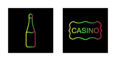 champgan flaska och kasino tecken ikon vektor