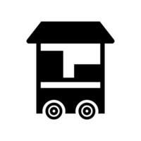 Essen Wagen Symbol. Glyphe Stil Essen Wagen füllen Symbol Vektor Illustration