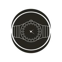 Uhr Symbol im schwarz Kreis Vektor
