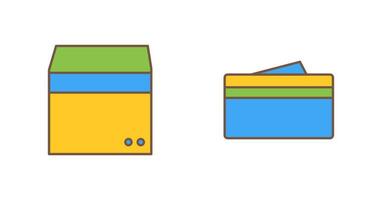 låda och plånbok ikon vektor