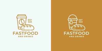 Brot und trinken schnell Essen Logo Design Vektor