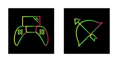 spela station och bågskytte ikon vektor