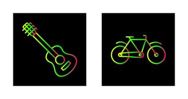 gitarr och cykel ikon vektor