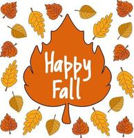 glücklicher Herbst Herbstlaub Vektor-Clipart auf weiß vektor