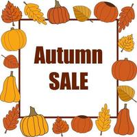 Herbst Verkauf Vektor Promotion quadratische Banner auf weiß