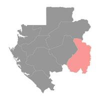 haut ogooue provins Karta, administrativ division av gabon. vektor illustration.