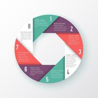 Infografik Vorlage mit acht Schritte im ein Kreis vektor