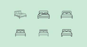 minimalistisk underverk i vektor form modern säng grafik för lugn sömn utrymmen.