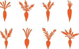 Karotte Vektor Symbole einstellen von gesund Essen Symbole zum Grafik Design