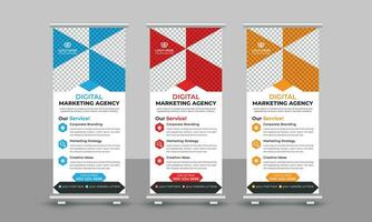 kreativ modern modisch Digital Marketing Agentur Geschäft rollen oben Banner Design ziehen oben Beschilderung standee x einziehbar Banner Design Vorlage vektor