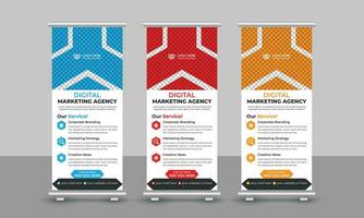 kreativ modern modisch Digital Marketing Agentur Geschäft rollen oben Banner Design ziehen oben Beschilderung standee x einziehbar Banner Design Vorlage vektor