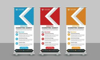 kreativ korporativ modern Digital Marketing Agentur Geschäft rollen oben Banner Design ziehen oben Beschilderung standee x einziehbar Banner Design Vorlage vektor