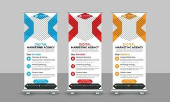 kreativ korporativ modern Digital Marketing Agentur Geschäft rollen oben Banner Design ziehen oben Beschilderung standee x einziehbar Banner Design Vorlage vektor